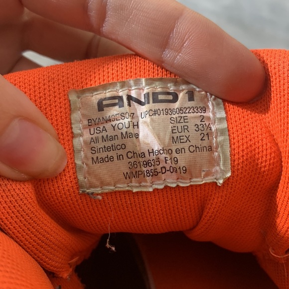 And1 Assist Lace Up Athletic Sneakers Size 2 kids - Picture 7 of 8